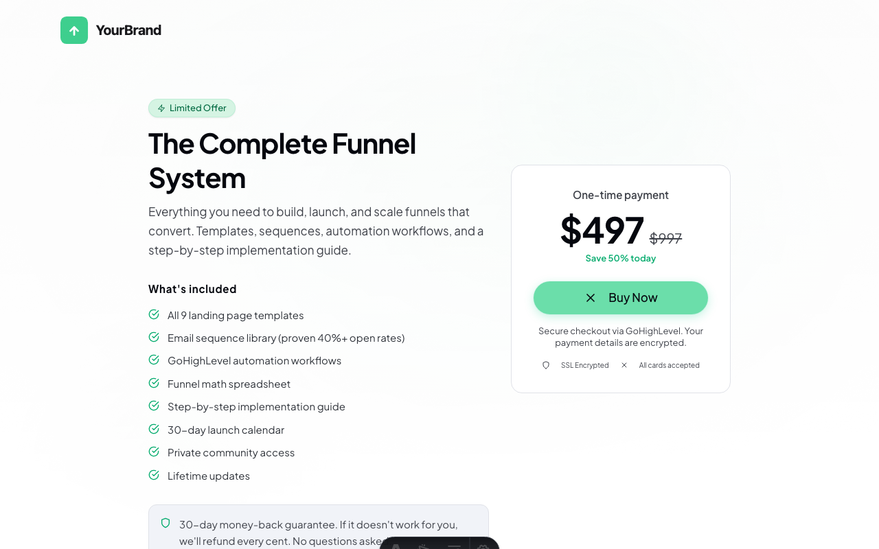 Payment Page template preview